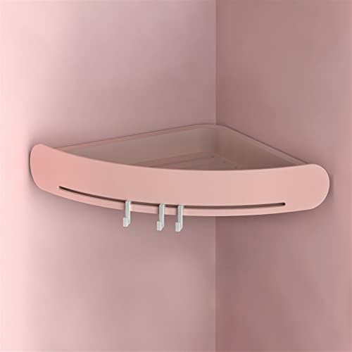 Pink Corner Shower Caddy Organizer with Hooks and Magic Tape