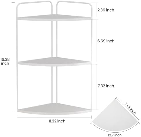 White Corner Counter Organizer for Bathroom