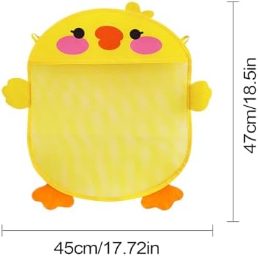 Bath Toy Organizer with Large Capacity and Sticky Hooks