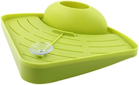 Green Plastic Corner Suction Cup Storage Shelf Holder