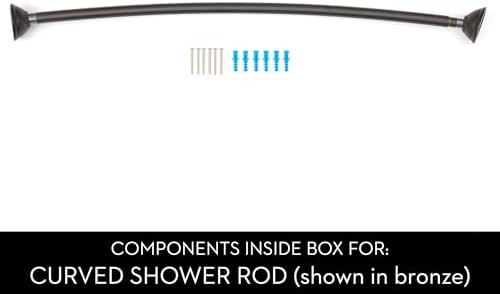iDesign Curved Metal Shower Curtain Rod Adjustable 41-72 Inches Matte Black