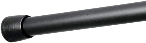 iDesign Cameo Metal Tension Curtain Rod 50-87 Inches Matte Black