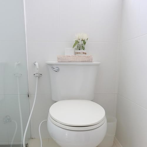 DECRAFTS Rattan Vanity Tray Toilet Tank Basket Storage Organizer