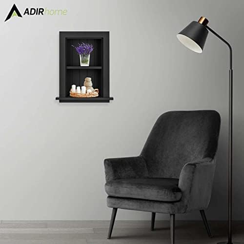 AdirHome Recessed Wall Mount Storage Cabinet Black