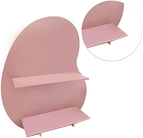 Cyrank Makeup Organizer Countertop Corner Shelf S-Pink