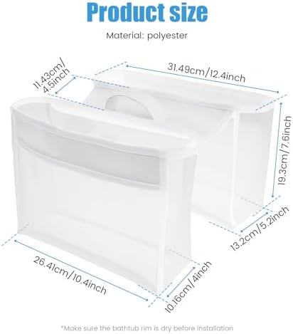 Bath Toy Storage Holder with 2 Pockets and Quick Dry Design