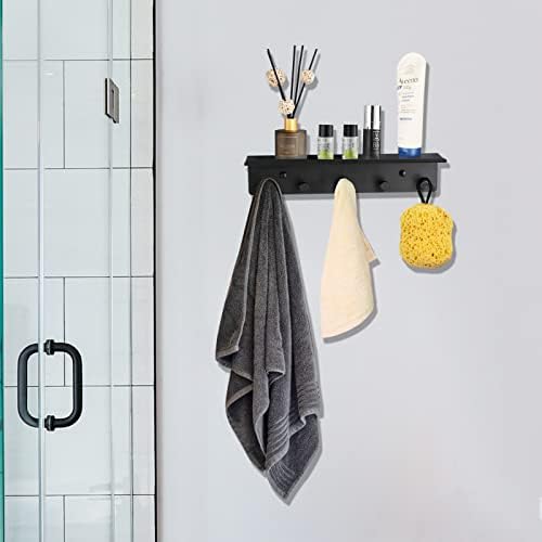 SIMVE Rustproof Aluminum Towel Rack with 5 Hooks