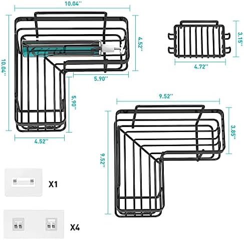 MOFOROCO 3-Pack Corner Shower Caddy Organizer Shelf Matte Black