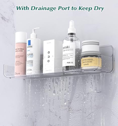Clear Acrylic Shower Caddy with Adhesive Mount