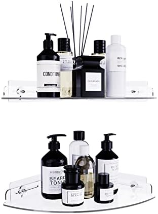 Bakzon Corner Shelves 2 Pack Clear Bathroom Organizer
