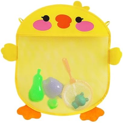 Bath Toy Organizer with Large Capacity and Sticky Hooks