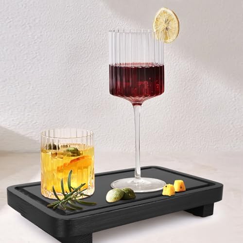 Black Wood Soap Dispenser Organizer Bathroom Counter Tray