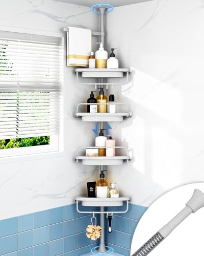 ALLZONE Rustproof Shower Caddy Corner 4-Tier Adjustable
