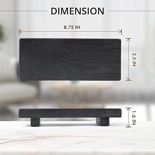 Wood Pedestal Soap Stand Farmhouse Decor Ebony Finish