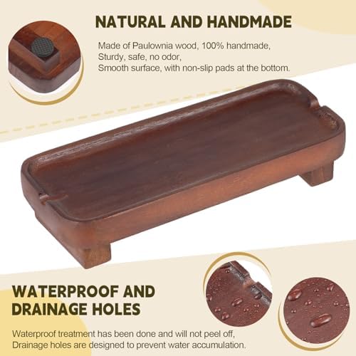 Wood Riser Soap Dish Decorative Tray 87 x 36 Inches Dark Brown