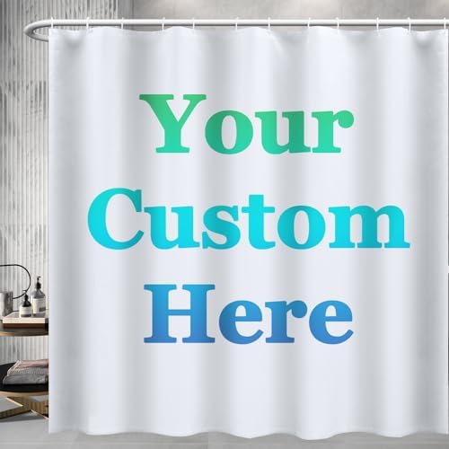 Custom Shower Curtain with 12 Hooks Waterproof Funny Photo Design for Bathroom