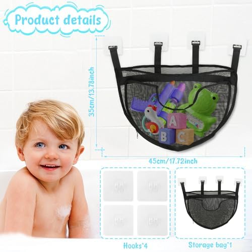 Abizarch Bath Toy Storage Corner Mesh Organizer