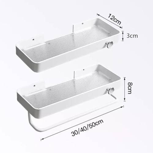 Acrylic Shower Caddy with Hook 30cm Floating Shelf for Bathroom Storage and Display