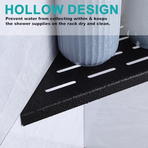 10 Inch Corner Shower Shelf 2 Pack Matte Black
