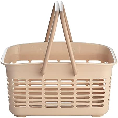 Alink Plastic Shower Caddy Basket with Handle Khaki
