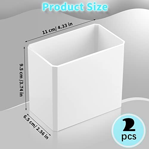 Suclain 2 Pcs Wall Mounted Organizer Non Drilling Adhesive Floating Shelf White