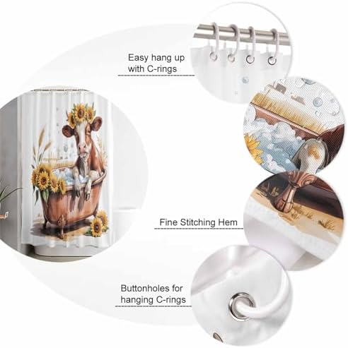 Thanksgiving Fall Sunflower Shower Curtain Set 4 Pcs