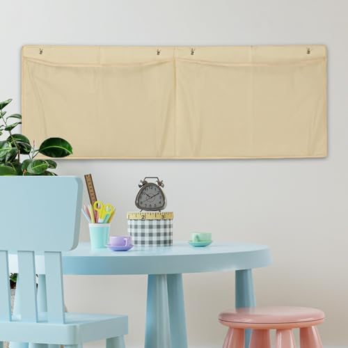 Qianly Bath Tub Toy Holder Organizer Mesh Bag Foldable Shower Caddy Beige