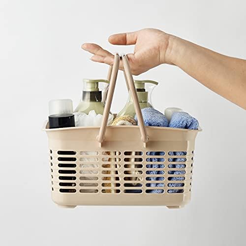 Alink Plastic Shower Caddy Basket with Handle Khaki