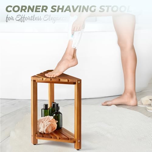 BLUEWEST Corner Shower Stool with Storage