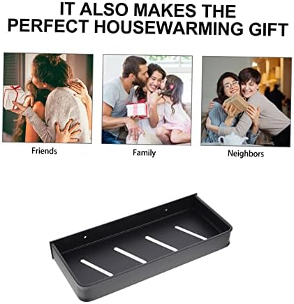 PRETYZOOM Wall Mounted Shower Caddy Black Storage Shelf
