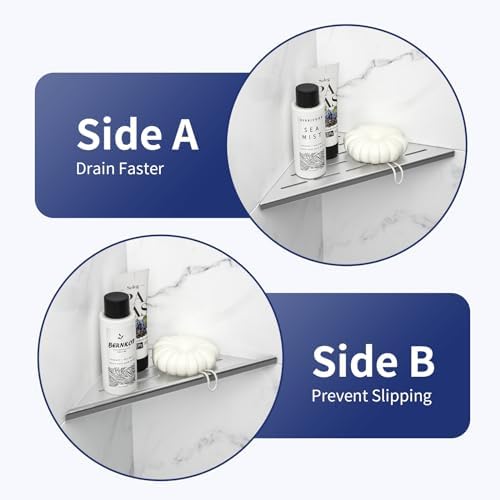 10 Inch Corner Shower Shelf 2PCS No Drilling Needed 304 Stainless Steel