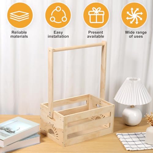 Wood Baby Shower Storage Crate with Handle