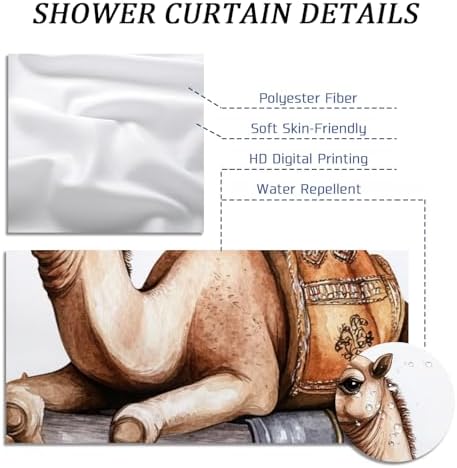 DESIHOM Fall Camels Pumpkins Shower Curtain Set