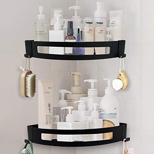 NearMoon Bathroom Shower Caddy 2 Pack Matte Black No Drill