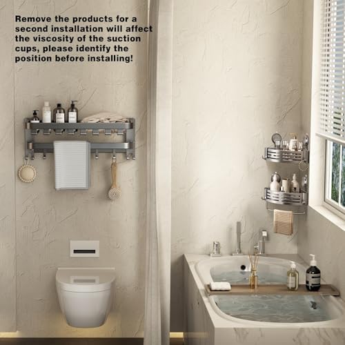 VOLPONE Corner Shower Shelf Suction Cup Mount