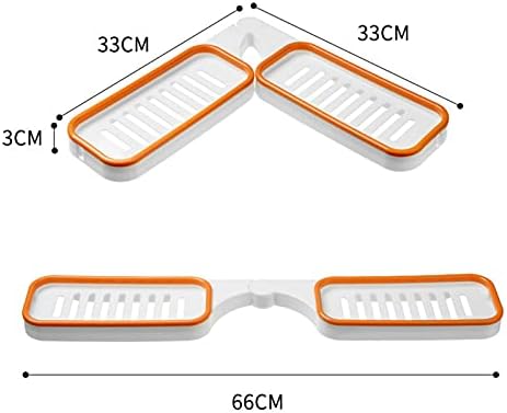 Bathroom Corner Storage Rack with Suction Cup 180 Degree Rotatable Punch-Free Installation