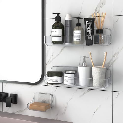 TZAMLI Clear Shower Caddy Set 3 Pack