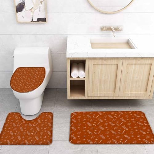 Thanksgiving Wild Flower Shower Curtain Set 4 Pcs