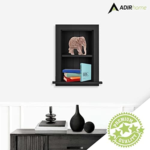AdirHome Recessed Wall Mount Storage Cabinet Black