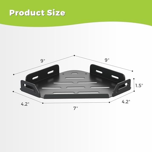 2 Pack Corner Shower Caddy Stainless Steel Rustproof 4 Hooks Black