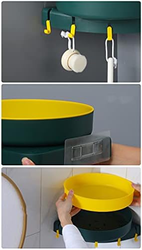 Corner Shower Shelf Rotating Storage Rack Organizer Green