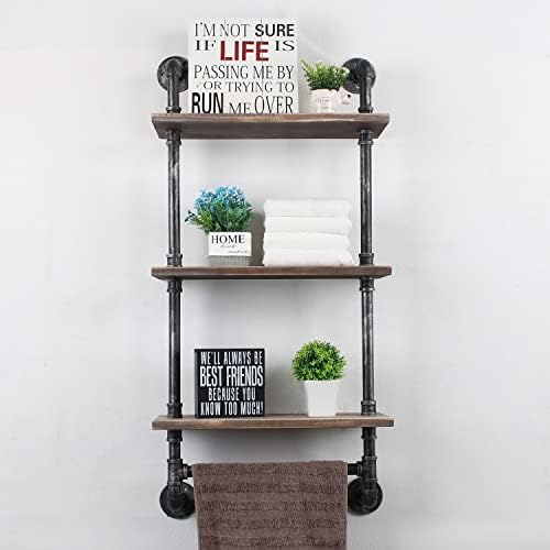 Industrial Style 3 Tier Towel Rack Over Toilet