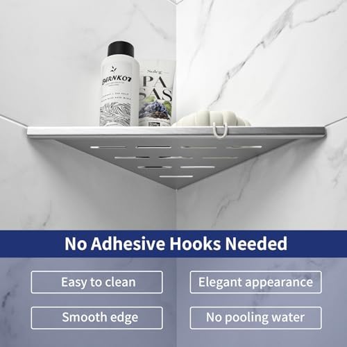 10 Inch Corner Shower Shelf 2PCS No Drilling Needed 304 Stainless Steel