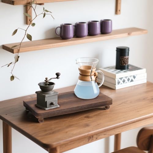 Exclaith Wood Pedestal Stand 12x7 Inch Brown
