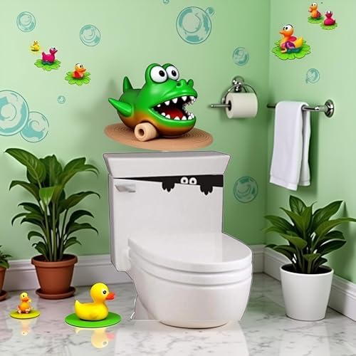 Funny Toilet Lid Decals 3D Monster Design