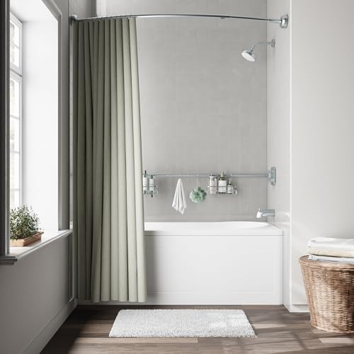Zenna Home Adjustable Shower Caddy with 2 Baskets and 3 Hooks Silver