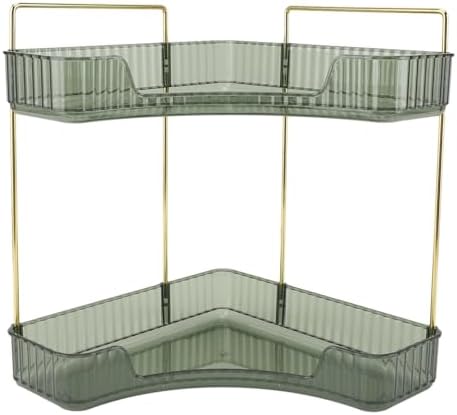 Beufee Corner Shelf 2 Tier Bathroom Organizer Dark Green