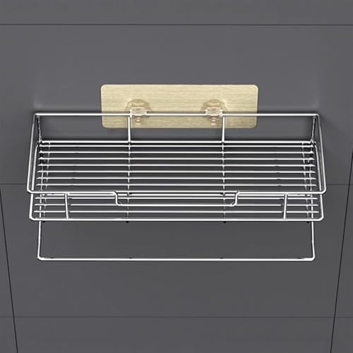 Stainless Steel Shower Caddy with Towel Rack and Storage