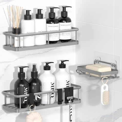 Yasonic Shower Caddy Adhesive 3 Pack Grey