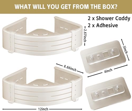 Piker Corner Shower Caddy with Towel Bar and Adhesive Mount